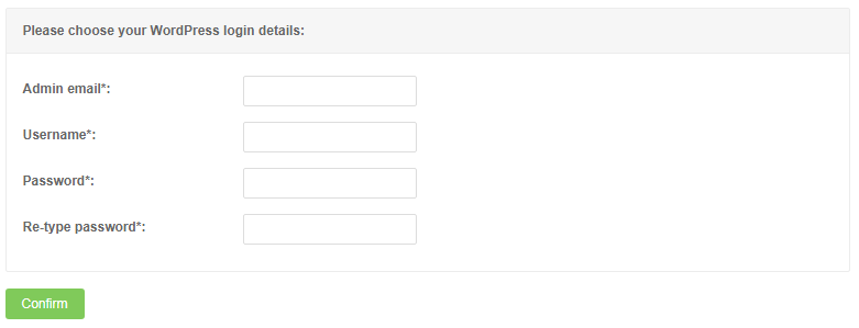 Choose WordPress Login Details