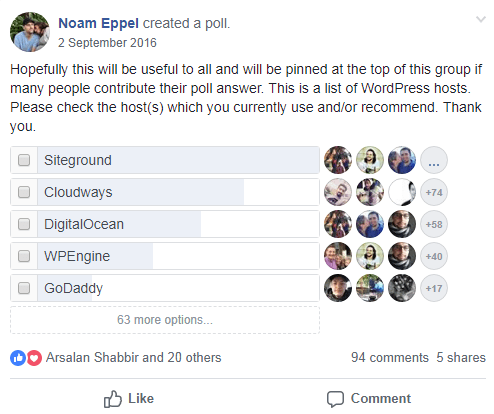 SiteGround Facebook Poll2