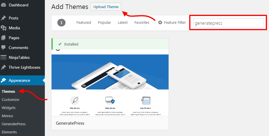 Install WordPress theme