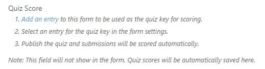 quiz score field